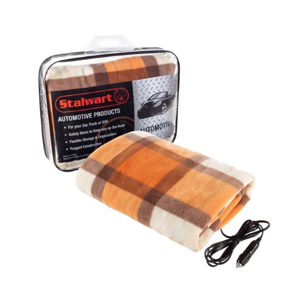 Fleming Supply Electric Car Blanket with 12-volt Polar Fleece Travel Throw for Car, Truck and RV for Cold Weather 587306LNC - main